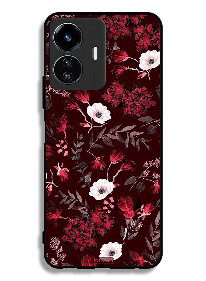 Tolwak Vivo Y77 5G Protective Case Cover Small Flowers And Tropical Leaves - Image 2