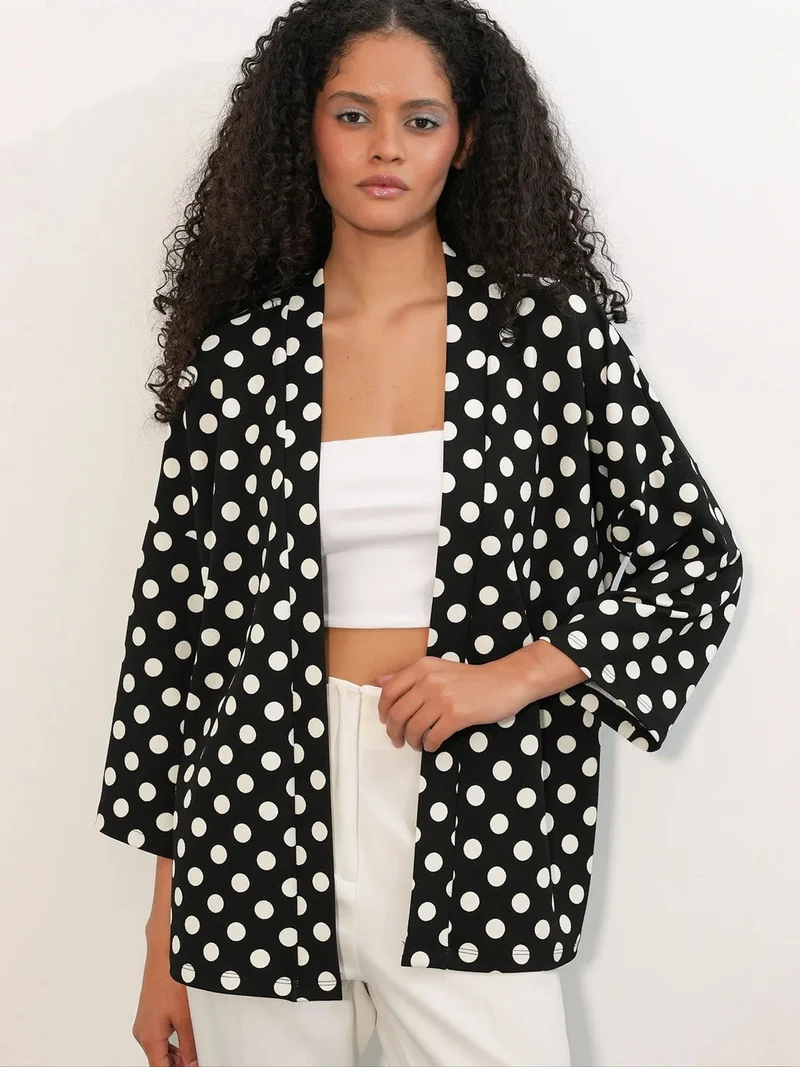 Big Dart Black BDART Polka Dot Beach Kimono for Women | Best Price UAE