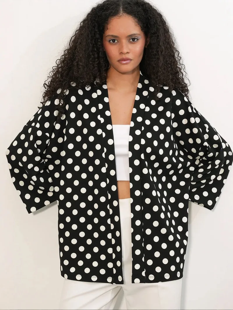 Big Dart Black BDART Polka Dot Beach Kimono for Women | Best Price UAE
