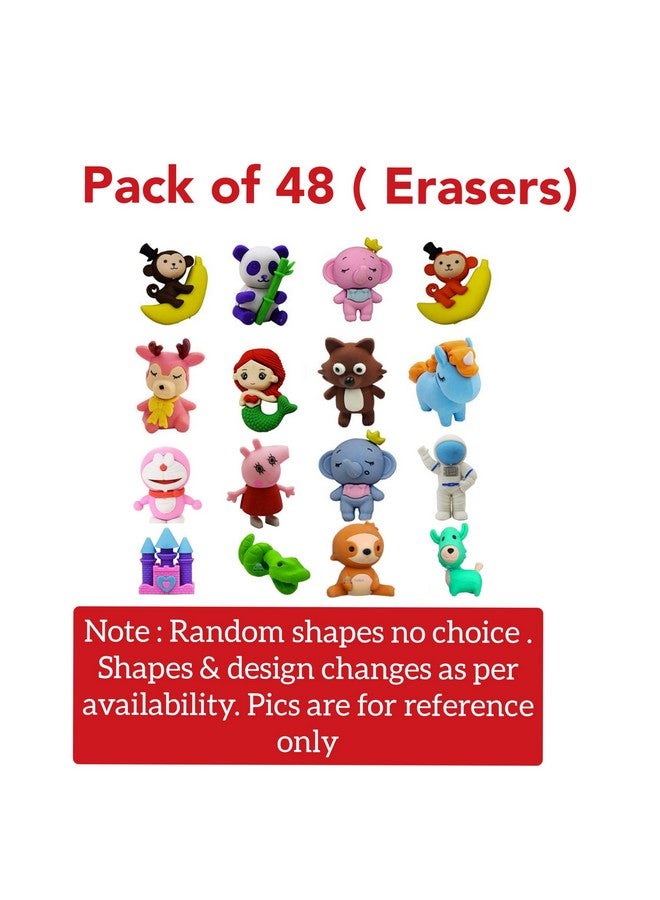 MAPLE Animal Erasers for Kids Pencil Erasers Puzzle Erasers Take Apart Erasers Stylish Mini Rubber Erasers Set for Return Gift Prizes Desk Pets Gifts Back to School Supplies for Kids Girls Boys (48) - Image 3