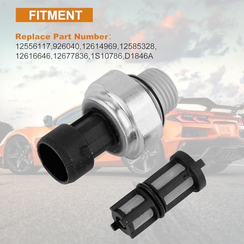 Ricmjend 12677836 Engine Oil Pressure Sensor/Switch/Sending Unit with Screen Filter D1846A for Chevrolet Chevy Silverado GMC Sierra Buick Lacrosse Cadillac Escalade 2003-2008 4.8L/5.3L/6.0L/6.2L - Image 3