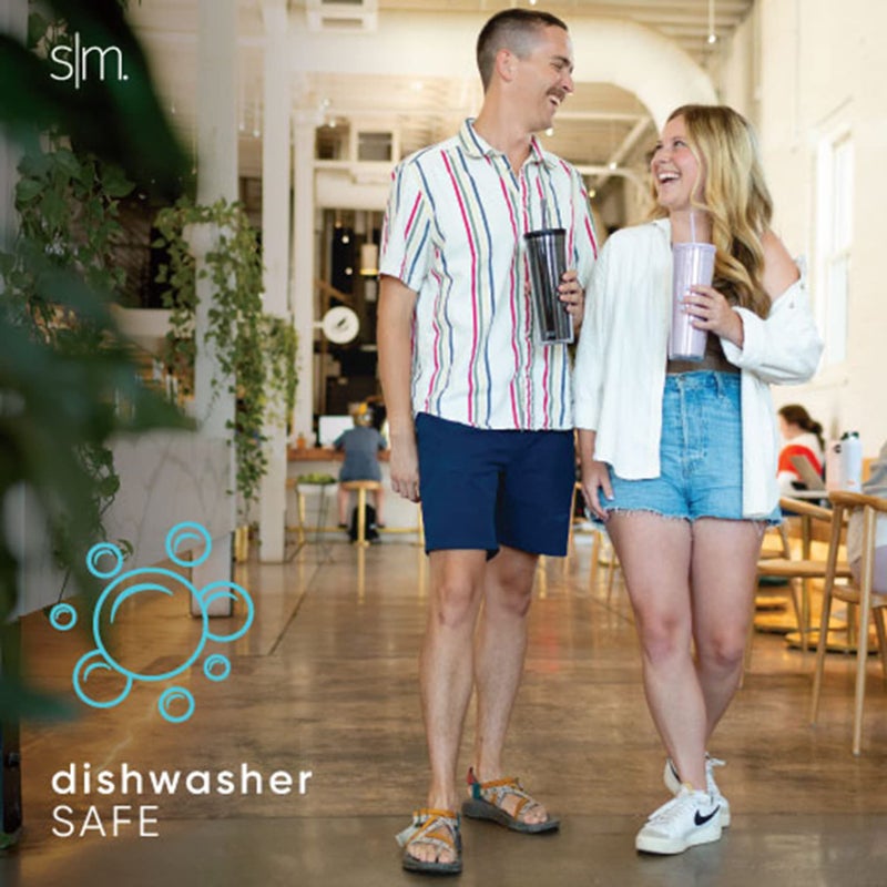 Simple Modern Plastic Tumbler with Lid and Straw | Reusable BPA Free Iced Coffee Cups Double Wall Smoothie Cup | Gifts for Women Men Him Her | Classic Collection | 24oz | Midnight Black - Image 2