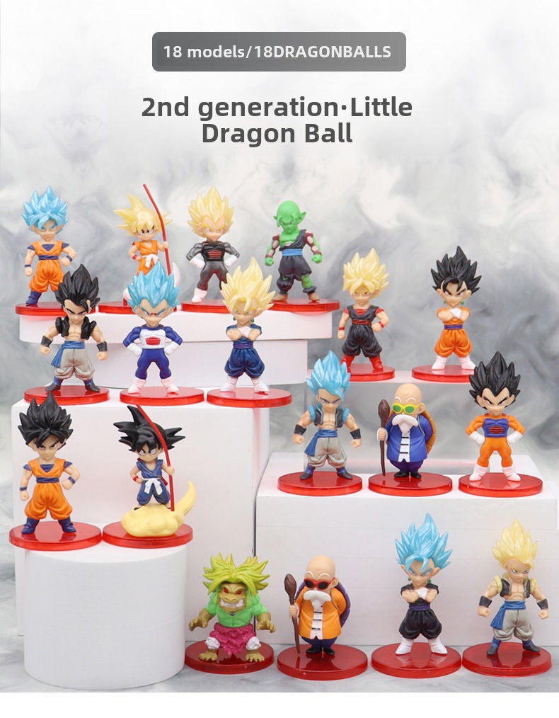 1 x 5 pcs Dragon Ball Z Action Figures Goku Vegeta Set Second Generation 18 Dragon Ball suit