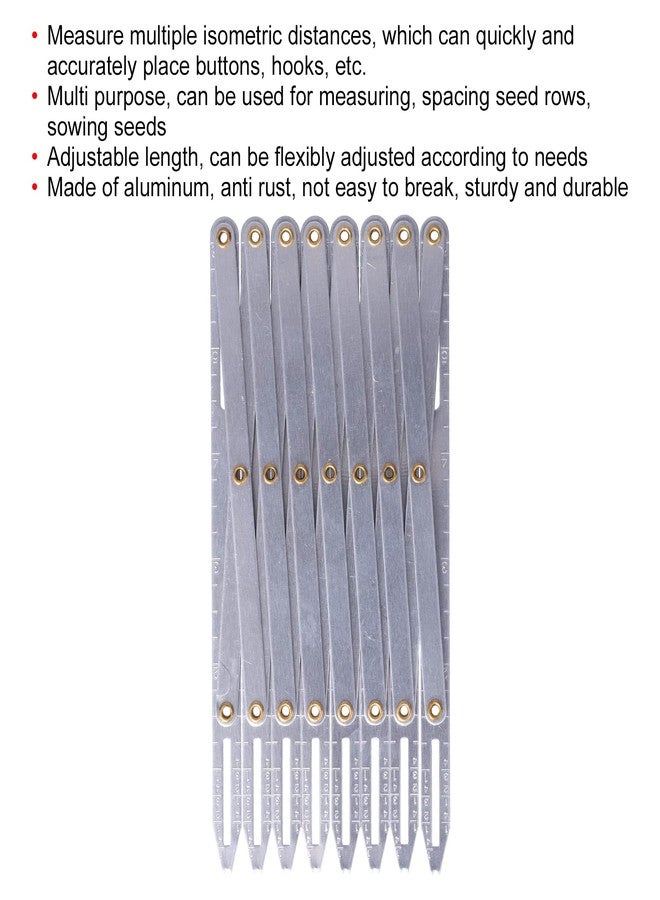 GOTOTOP Adjustable Sewing Gauge for Button Spacing & Pleats - Expandable Aluminum Measuring Tool with Scale, DIY Sewing Kit Accessory for Craft Projects & Garment Making - Image 5