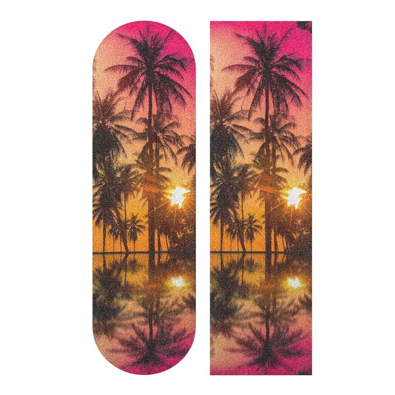 senya Skateboards Grip Tape Vintage Coconut Palm Tree at Sunset Longboards Griptape Sandpaper for Rollerboard - Image 1