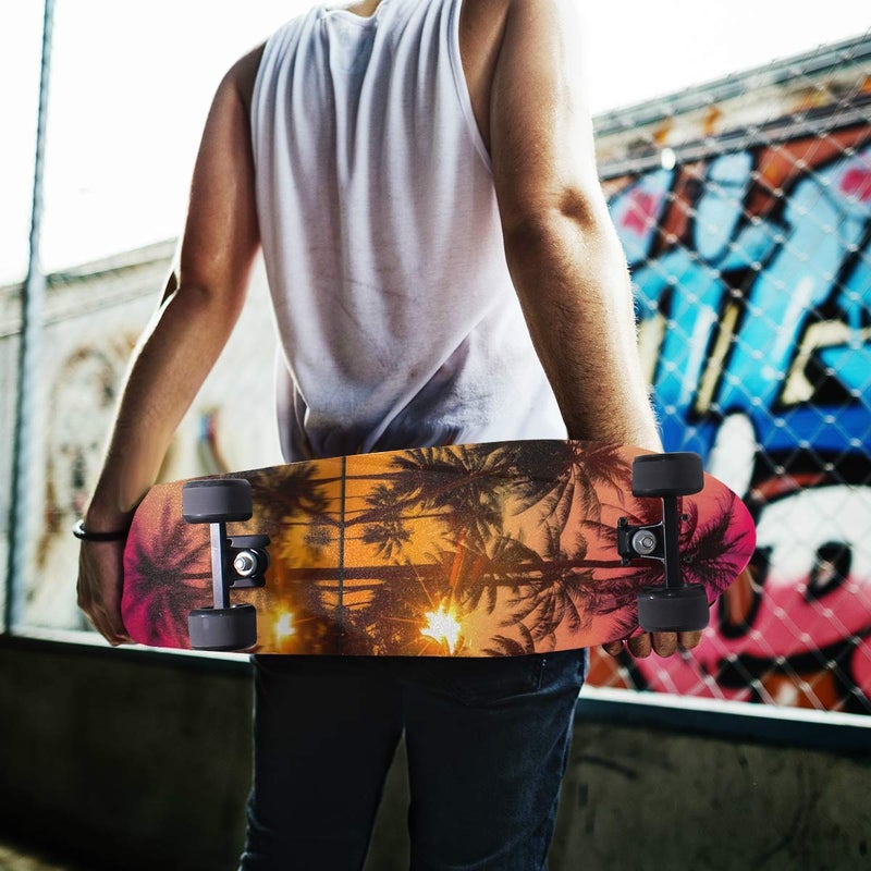 senya Skateboards Grip Tape Vintage Coconut Palm Tree at Sunset Longboards Griptape Sandpaper for Rollerboard - Image 5