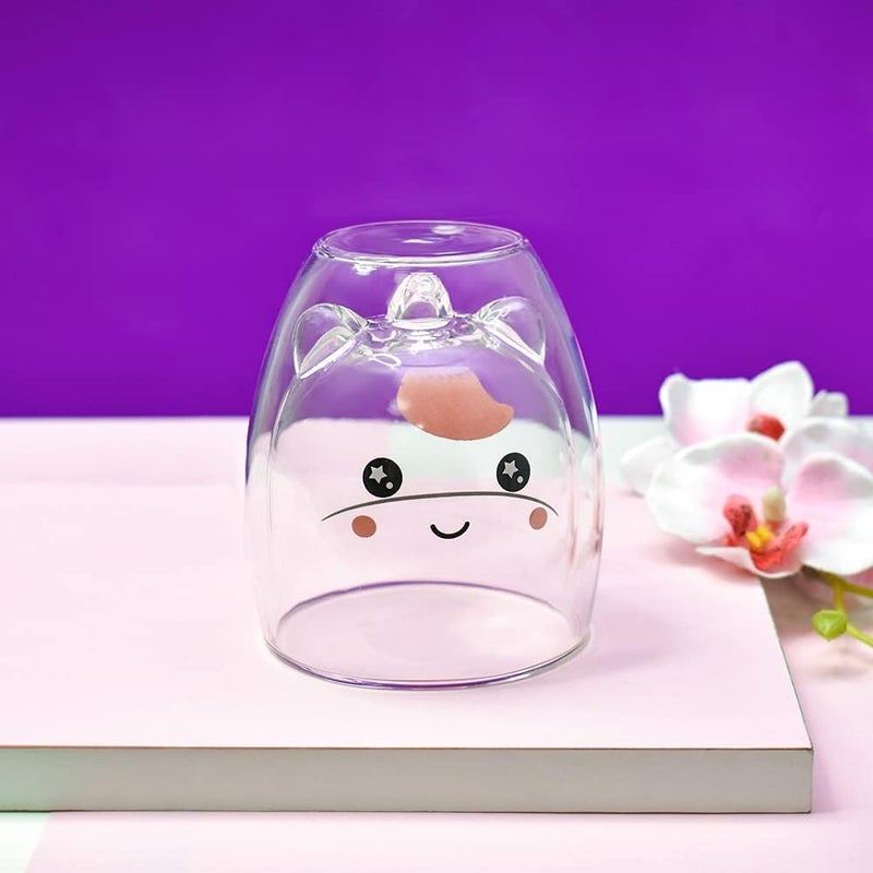 Binoster Unicorn Mug Cute Mugs Glass Double Wall Insulated Glass Espresso Cup Coffee Cup Tea Cup Milk Cup Kawaii Gifts for women girls friends Christmas Birthday Unicorn - Image 5