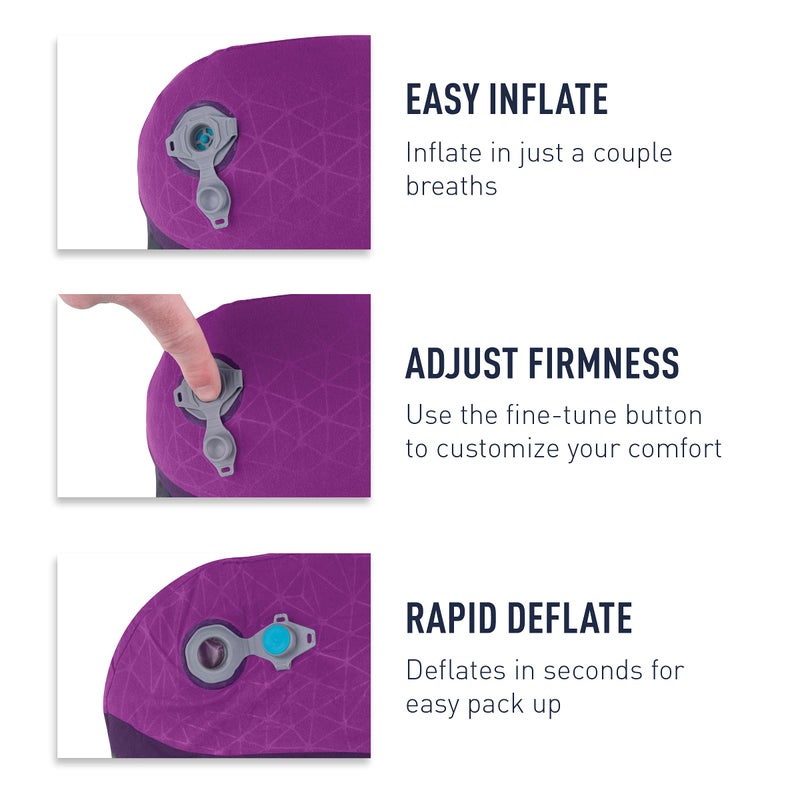 Sea to Summit Aeros Premium Traveller Inflatable Neck Pillow, Navy Blue - Image 3