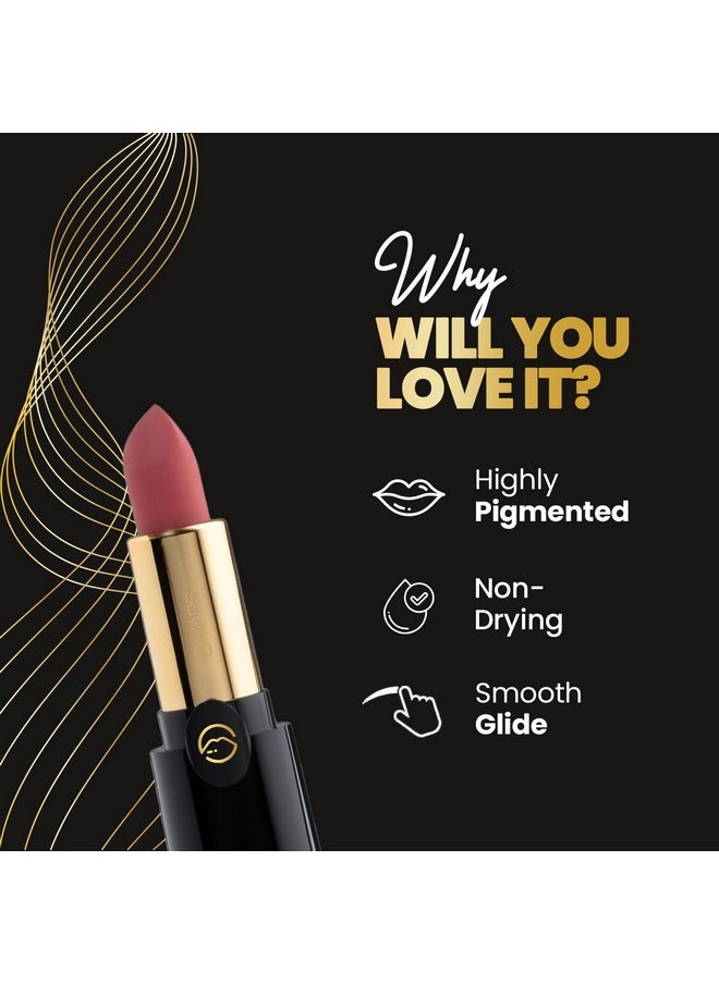 Mars - Plush Velvet Creamy Matte Lipstick For Women | Smooth Glide | One Swipe Pigmentation | Non-Drying And Creamy Formula | Rich And Vibrant Color | 3.2 Gm | (07-Cookies N Cream) - Image 1