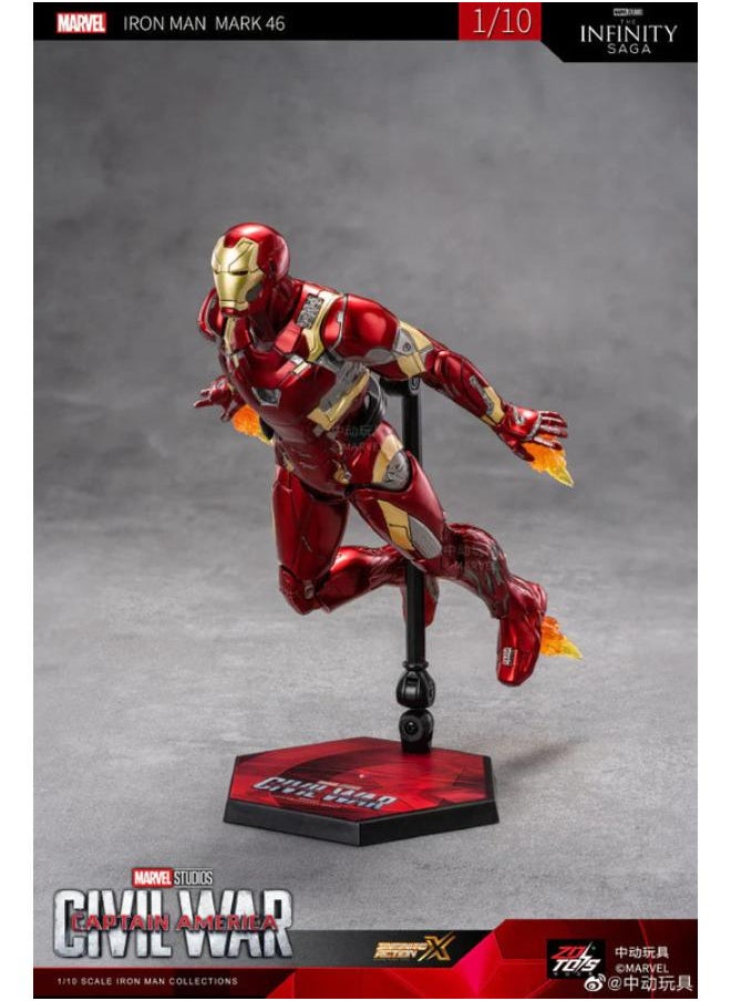 ZD Toys - ZD TOYS MARVEL The Infinity Saga Civil War Captain America - Iron Man Mark 46 Scale 1:10 (MK46) (Mark XLVI) Collectible Action Figure - Image 1