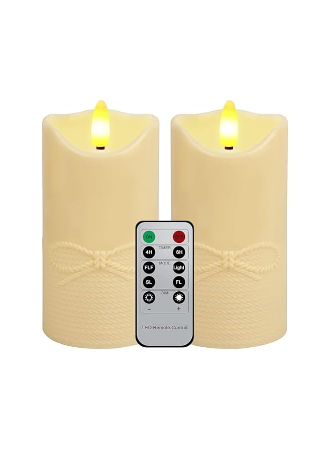 The Bros LED Candles Lights, 2 Pcs LED Candles Flickering Flameless Candles with Remote Control Timer, Tealights Candle Small Electric Fake Tea Candle Realistic for Wedding, Table, Festival (Beige) - Image 2