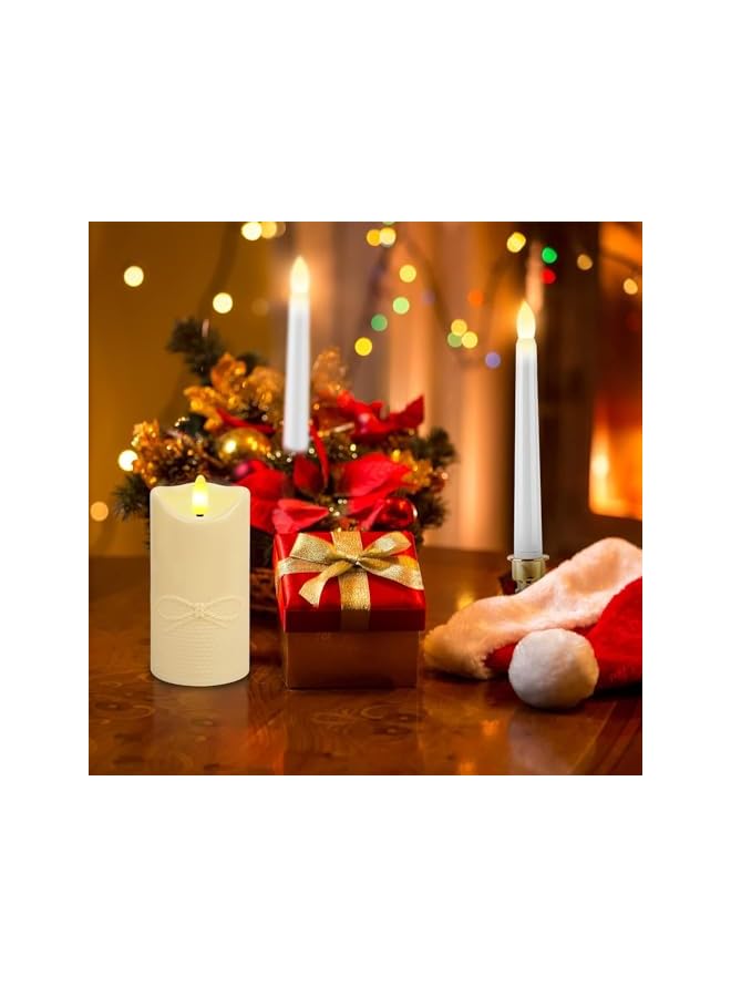 The Bros LED Candles Lights, 2 Pcs LED Candles Flickering Flameless Candles with Remote Control Timer, Tealights Candle Small Electric Fake Tea Candle Realistic for Wedding, Table, Festival (Beige) - Image 4