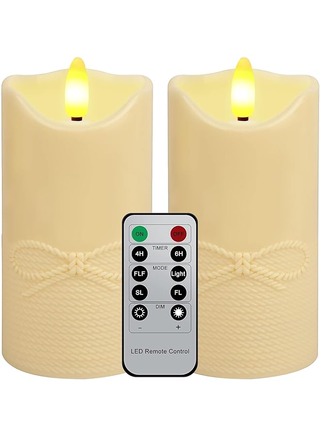 The Bros LED Candles Lights, 2 Pcs LED Candles Flickering Flameless Candles with Remote Control Timer, Tealights Candle Small Electric Fake Tea Candle Realistic for Wedding, Table, Festival (Beige) - Image 1