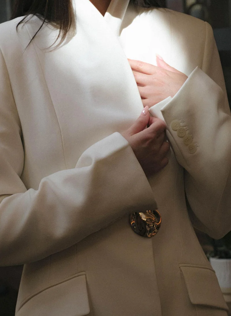Lichi Mini blazer dress with an accent brooch