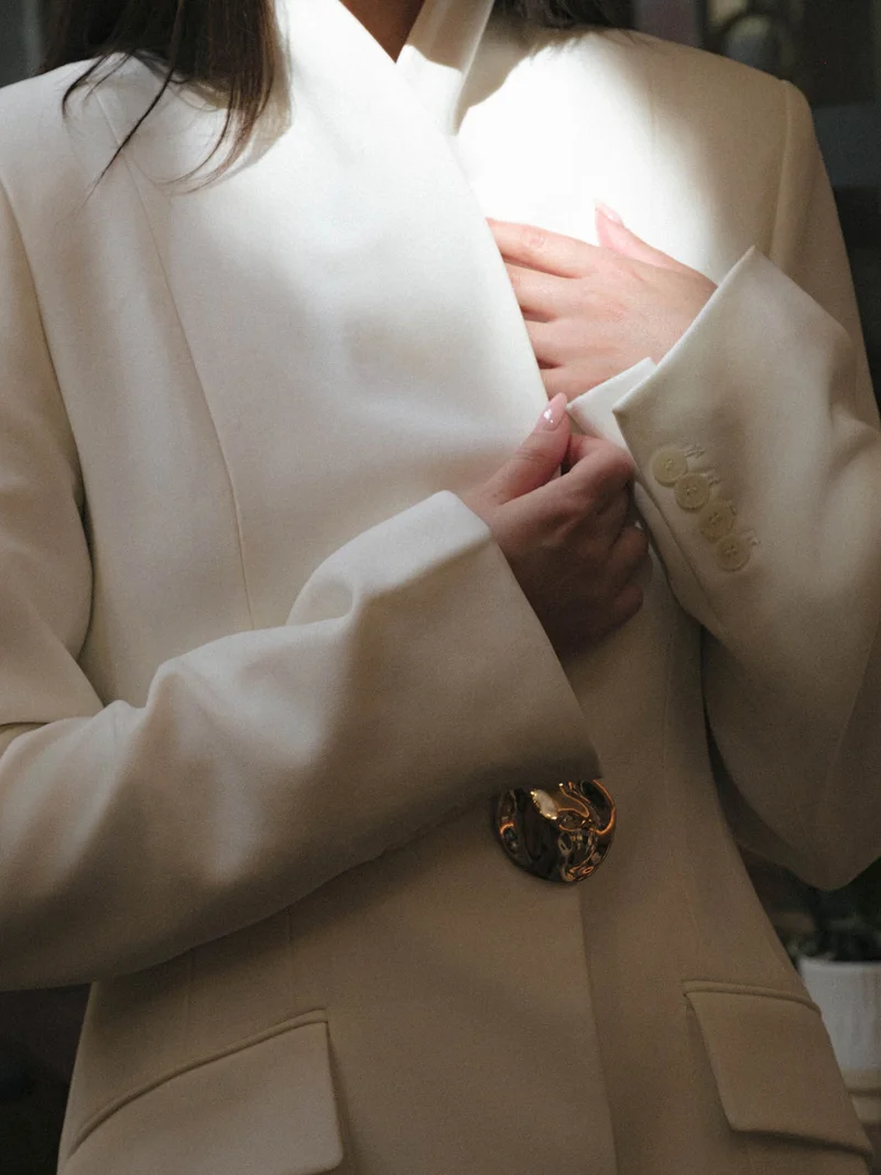 Lichi Mini blazer dress with an accent brooch