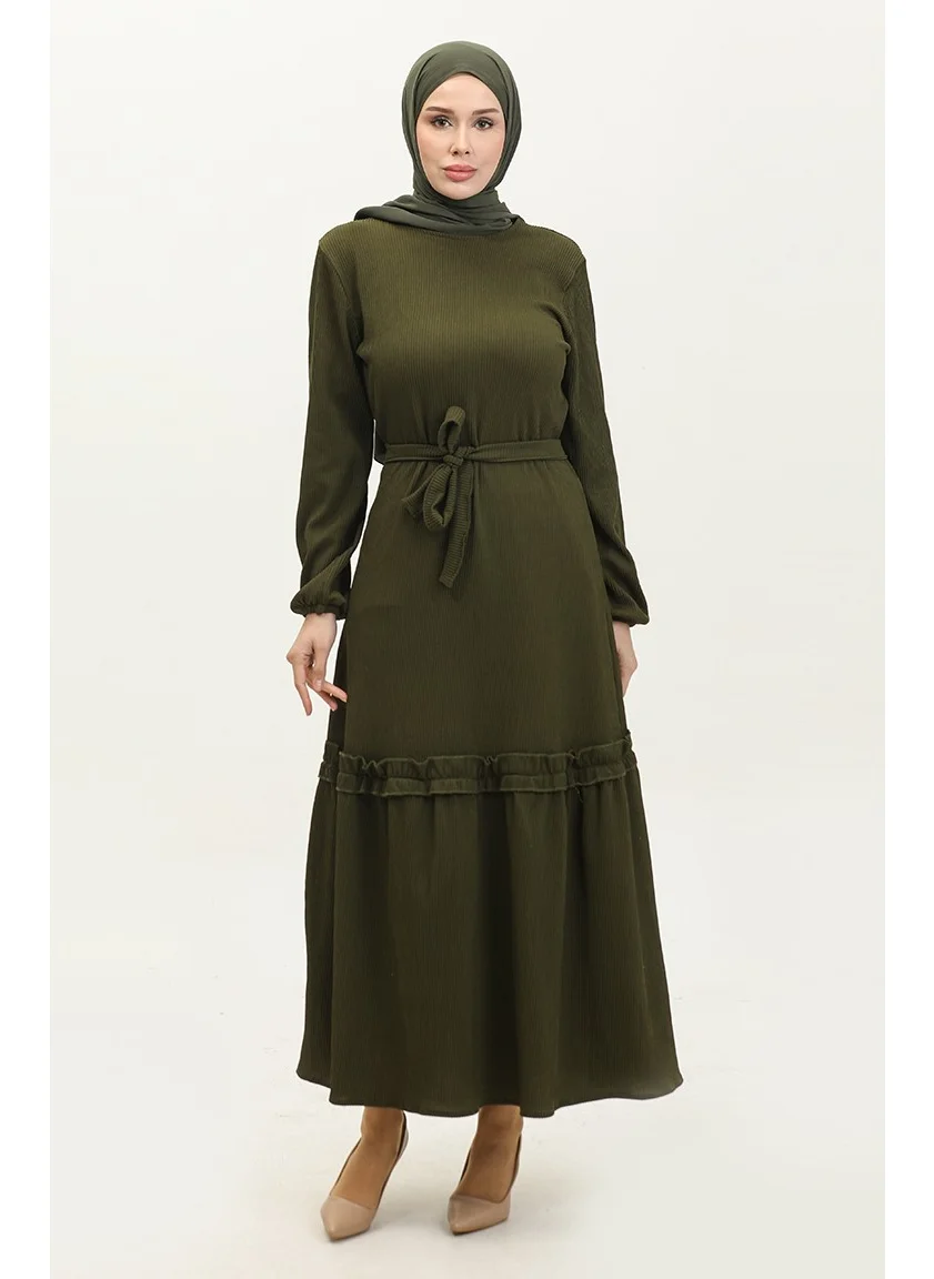 سيفا ميرفي Corduroy Belted Dress 0261-05 Dark Green
