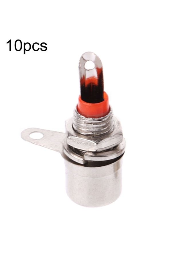 BURAQ 10pcs Small RCA Soldered Lotus Master AV Socket Audio Connector(Red)  - Image 1