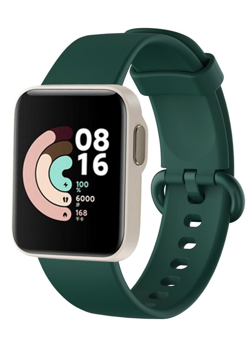 Generic Band For Mi Watch Lite Strap Replacement Sport Silicone Bracelet Correa For XiaoMi Mi Watch Smart Watch Belt Wrist Strap _ Dark Green 