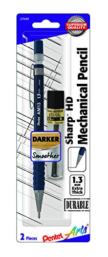 Pentel Arts Sharp HD Mechanical Pencil (1.3mm), Dark Blue Barrel, (1) Super Hi-Polymer Lead Refill (AM13PABP) - Image 1