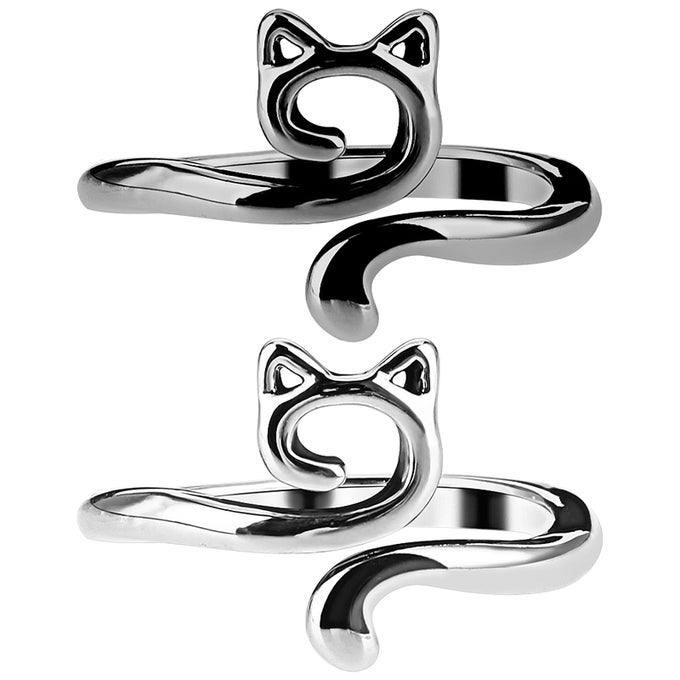 2PCS CROCHET RINGS FOR TENSION CONTROL ADJUSTABLE YARN GUIDE RINGS WITH CUTE CAT EAR DESIGN METAL FINGER HOOK FOR FASTER CROCHETING KNITTING ACCESSORIES FOR BEGINNERS GIFTS FOR MOTHER GRANDMA
