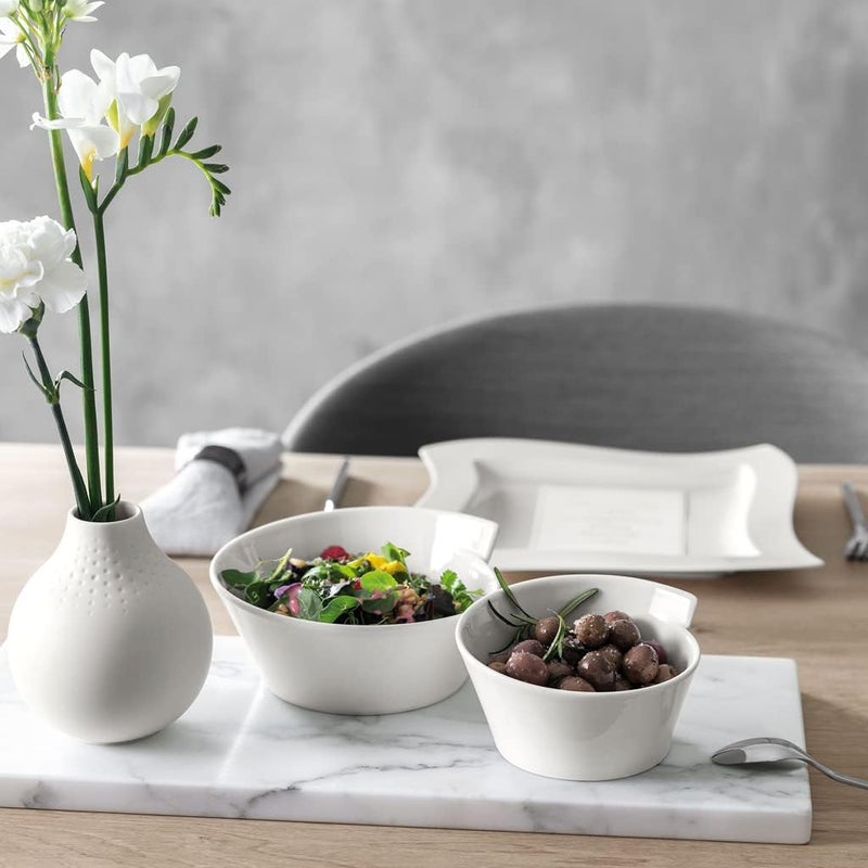 Villeroy & Boch Villeroy  Boch New Wave Medium Round Salad Bowl 1015 oz Premium Porcelain White  - Image 3