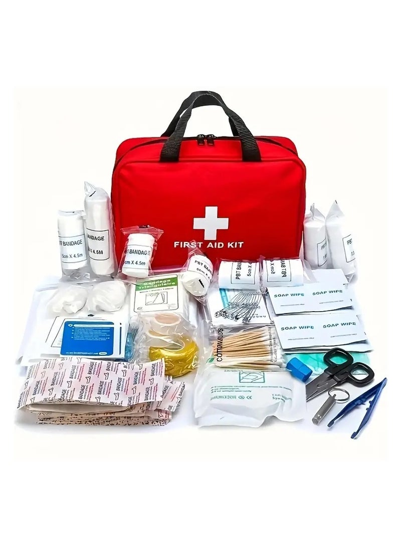First Aid Portable Universal First Aid Kit - for Home/School/Outdoor Activities/Hiking/Car Travel and Camping - Quick Response First Aid Supplies -151 Pieces - Image 1