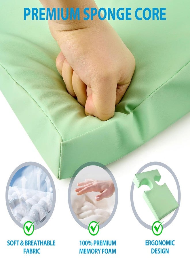 KONOVOLY Leather Breast Pillow for Sleeping, Bolster T-Wedge Cushion Massage for Bust Sizes(AA-D), Comfort Bolster Wedge, Chest Massage Table Prone Pillow for SPA (Green) - Image 5