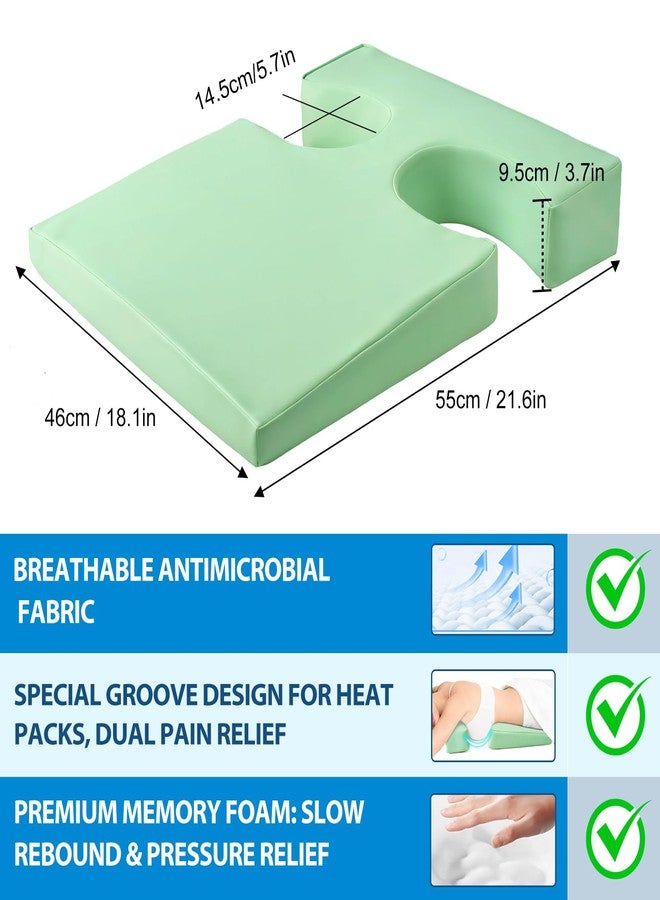 KONOVOLY Leather Breast Pillow for Sleeping, Bolster T-Wedge Cushion Massage for Bust Sizes(AA-D), Comfort Bolster Wedge, Chest Massage Table Prone Pillow for SPA (Green) - Image 3