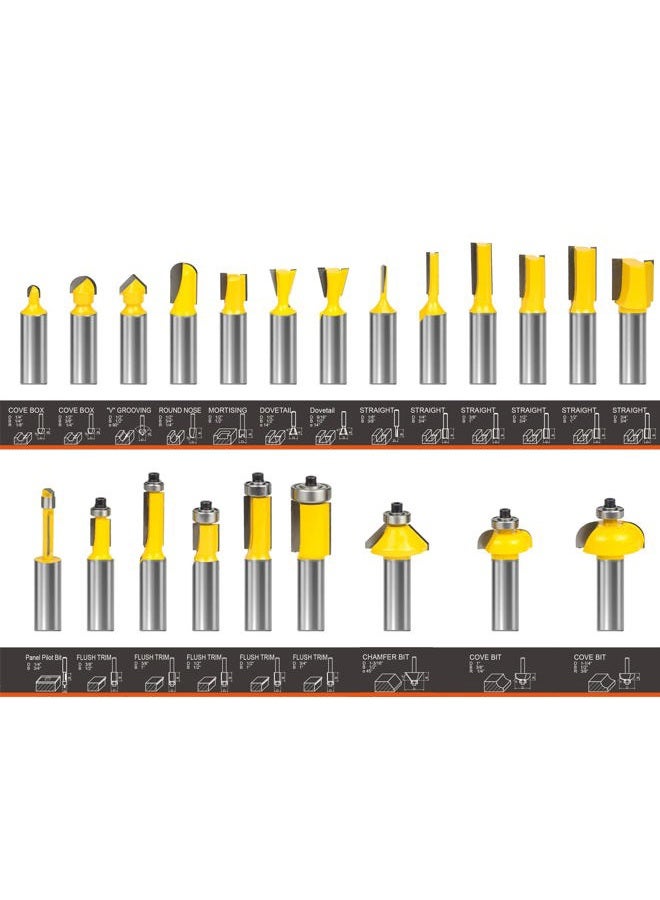 BAIDETS Router Bits Set 1/2 Inch Shank - 35PCS 1/2" Router Bit for Professional and Beginners Carpenter Woodworking Projects - Image 2
