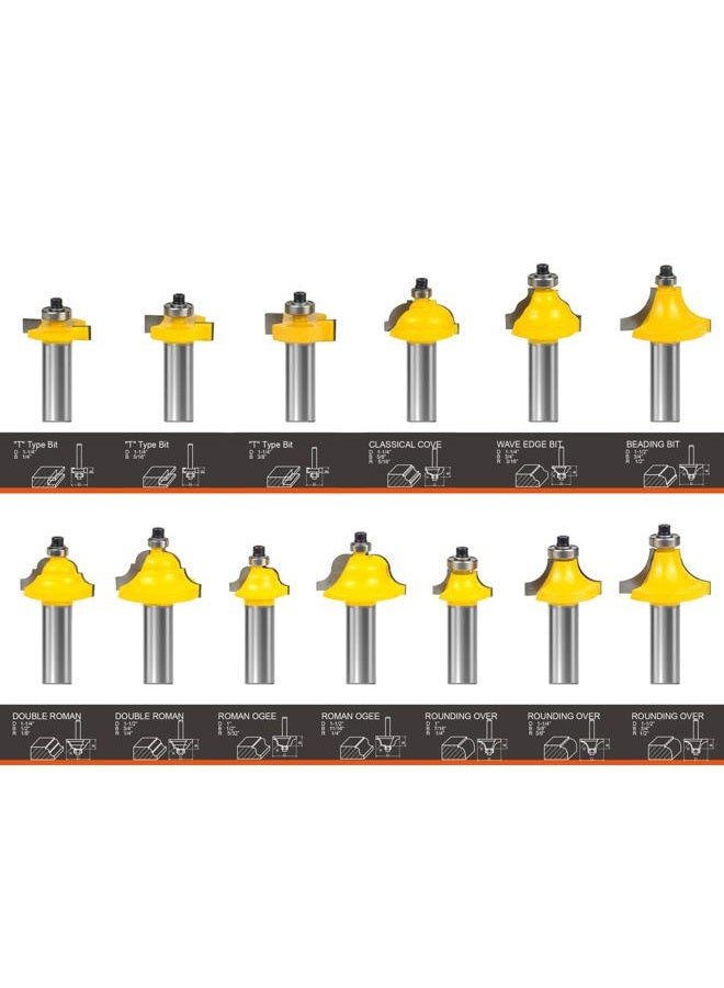 BAIDETS Router Bits Set 1/2 Inch Shank - 35PCS 1/2" Router Bit for Professional and Beginners Carpenter Woodworking Projects - Image 3