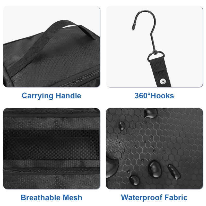 Olosar Suitcase Organizer, Travel Luggage Organizer Portable Hanging Travel Shelves Collapsible Hanging Packing Cubes for Carry on Suitcase, Black - Image 3