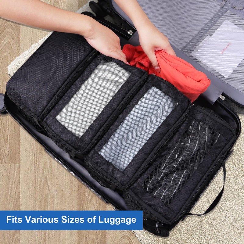 Olosar Suitcase Organizer, Travel Luggage Organizer Portable Hanging Travel Shelves Collapsible Hanging Packing Cubes for Carry on Suitcase, Black - Image 2