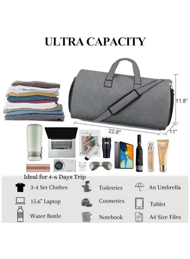 FUOCO Convertible Duffle Bag Garment Luggage w/Wheels with Hidden Suit Compartment Luggage Carry on Hanging Suitcase Travel Bag All 3 in 1 Foldable for Men Women Shoulder Handbags - Image 5