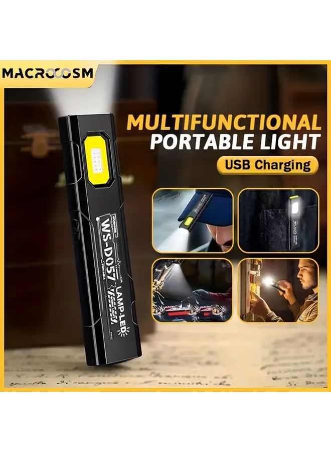 1PC USB Rechargeable Portable Flashlight 5 In 1 Magnetic Base Hands Free Work Light - Image 5
