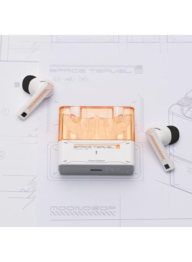 Moondrop Space Travel 2 HiFi Noise-Canceling TWS Wireless Earphone Bluetooth 6.0 ANC Low-Latency Game Mode SBC/AAC (White) - Image 3