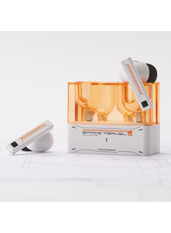 Moondrop Space Travel 2 HiFi Noise-Canceling TWS Wireless Earphone Bluetooth 6.0 ANC Low-Latency Game Mode SBC/AAC (White) - Image 2