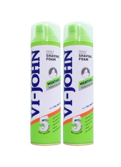 Vi-John Shaving Foam Menthol 200Ml  X2 Value Pack