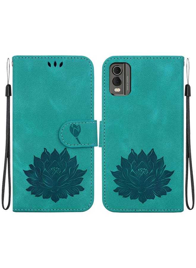 erorex Case For Nokia C32 Lotus Embossed Leather Phone Case  - Image 1