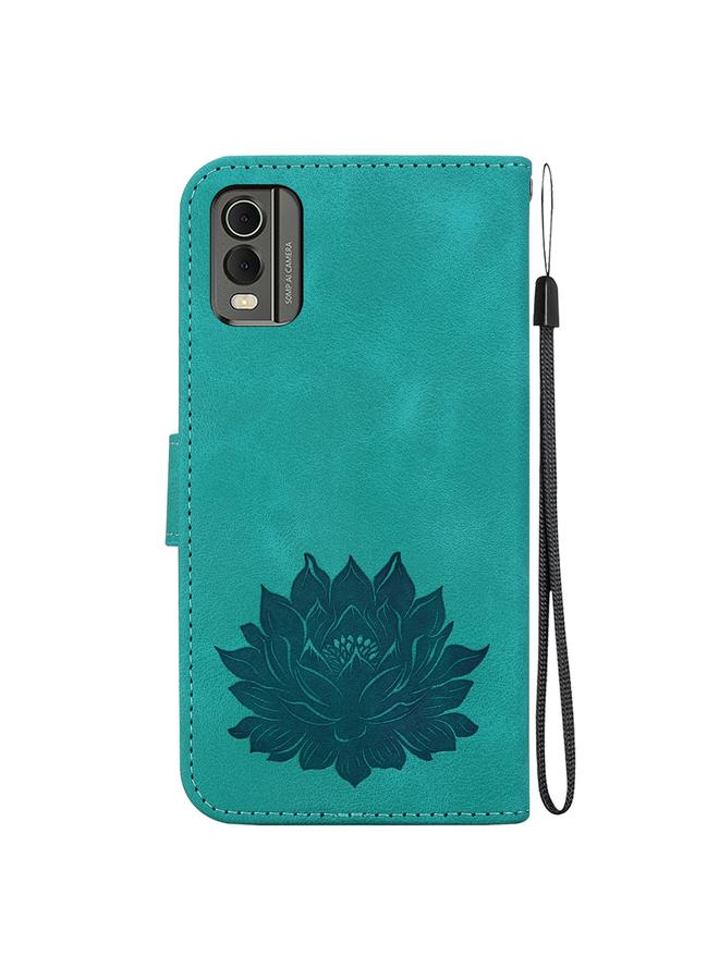 erorex Case For Nokia C32 Lotus Embossed Leather Phone Case  - Image 3