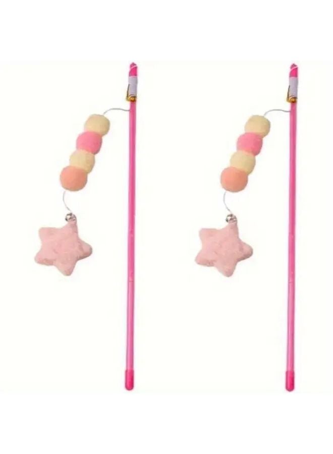 حبل مطاطي أزرق وردي بوم بوم نجمة شرابة لعبة قط مضادة للمضغ للسلالات المتوسطة - Image 4