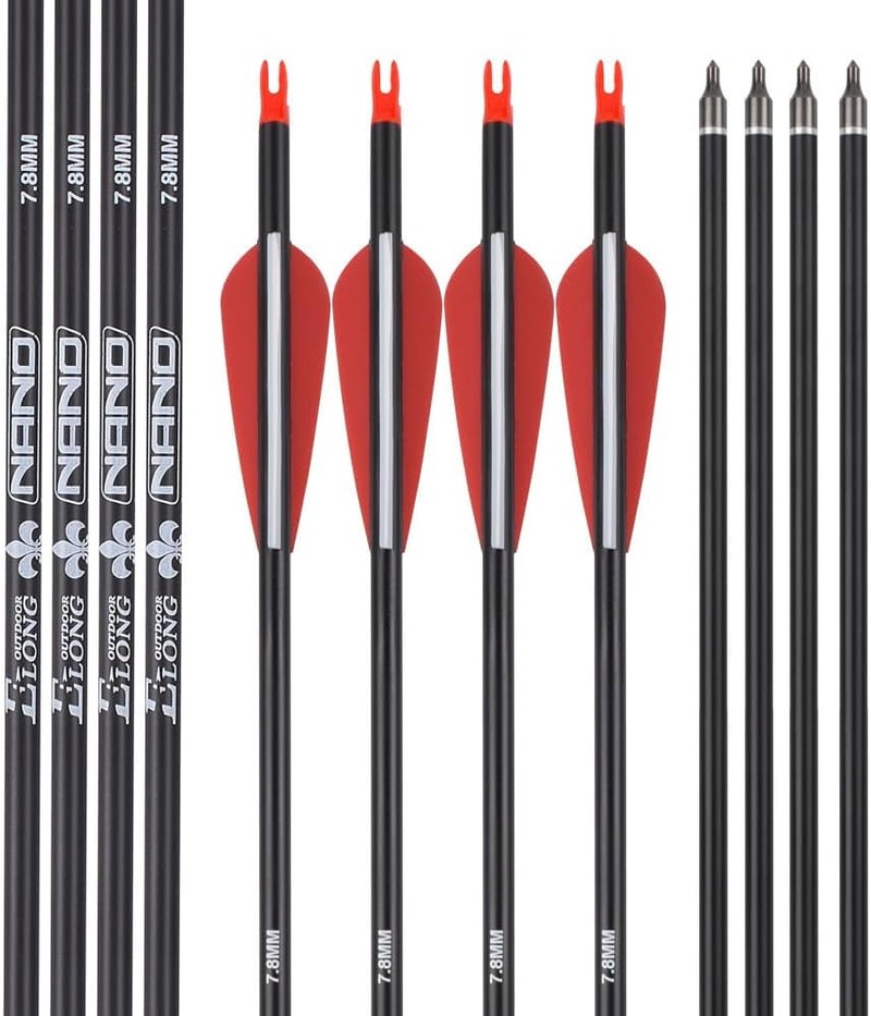 TY Archery Carbon Arrow Hunting Arrows with 100 Grain Removable Tips for Archery Compound & Recurve & Traditional Bow Practice Shooting (Pack of 12) - Image 5
