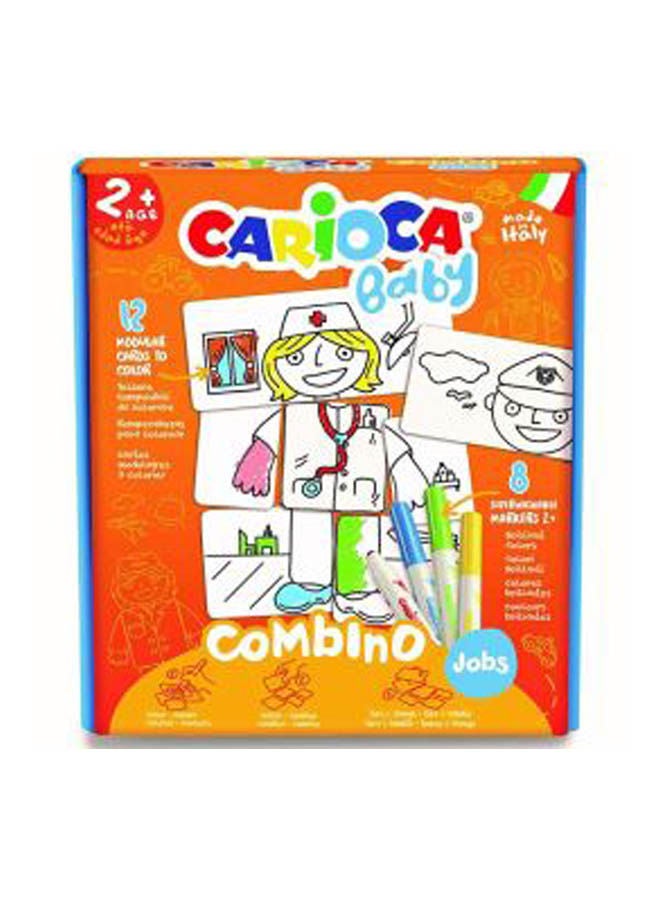 carioca Color Coloring Puzzle And Markers 8 Pcs Multicolour 