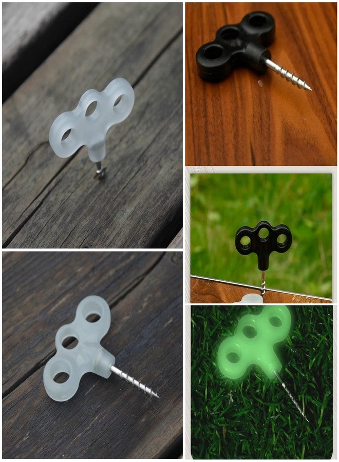 SquEqu 8 Pack Deck Pegs Tent Stakes Wooden Plank Screw Hooks Screw-in Eye Hook Tree Tent Pegs for Wood Pier Camping Hiking Tarp Guyline Tent Rope Guy Guide Lines Deck Boards Backpacking Canopy Outdoor - Image 4
