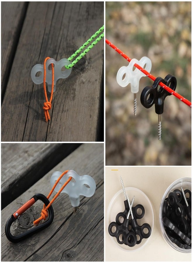 SquEqu 8 Pack Deck Pegs Tent Stakes Wooden Plank Screw Hooks Screw-in Eye Hook Tree Tent Pegs for Wood Pier Camping Hiking Tarp Guyline Tent Rope Guy Guide Lines Deck Boards Backpacking Canopy Outdoor - Image 5