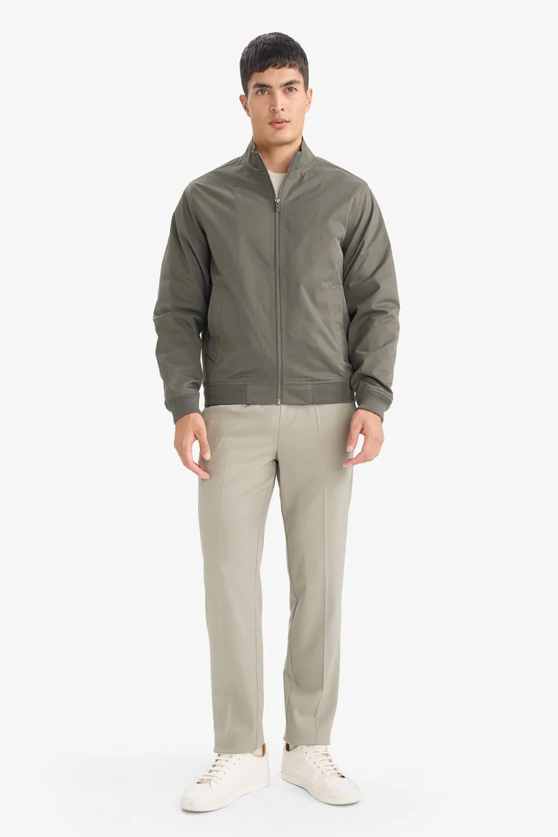 DeFacto Slim Fit Stand Collar Lined Zip-Up Jacket