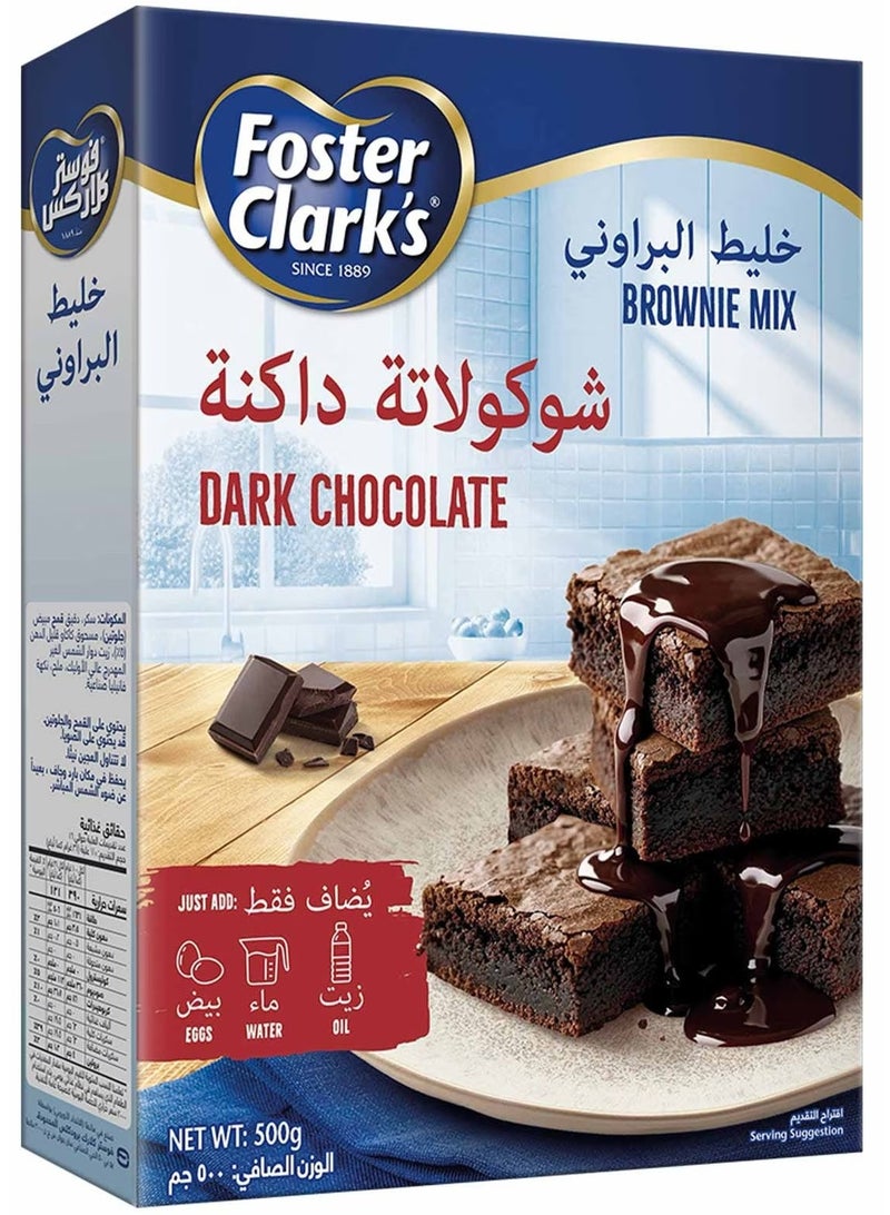 Foster Clark's Dark Chocolate Brownie Mix Just Add Eggs Water & Oil 500G