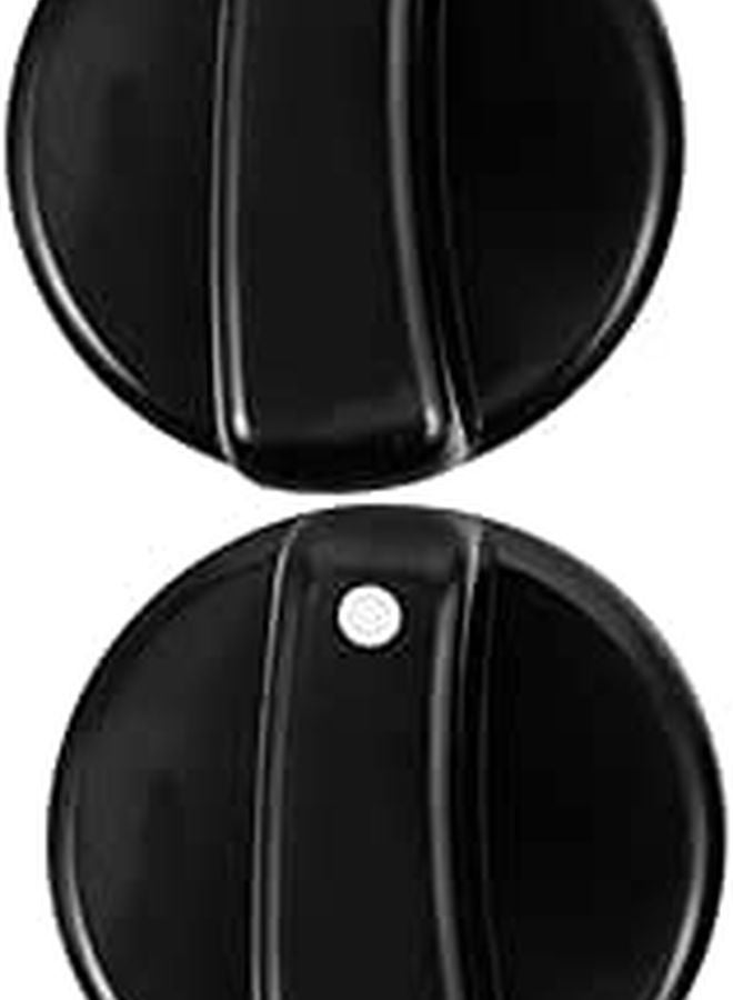 Gas Stove Knobs Replacement Set Of 2 Black Plastic Control Knobs For Kitchen Cooktop - Image 1