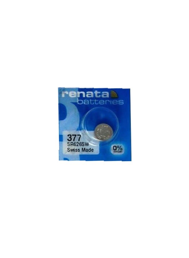 Renata wristwatch battery - Swiss made, 1.55V button cell, Renata Long Life Battery, Strap (1 pcs) 377-1, SR626SW