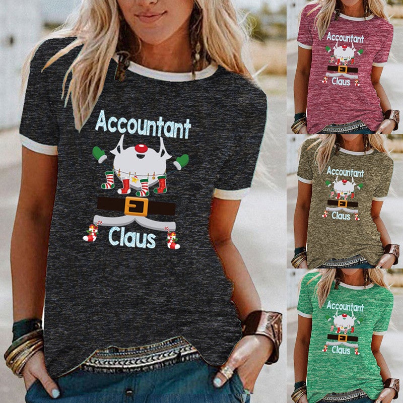 wish independent station animal flower pattern printed short-sleeved T-shirt for women - Image 2