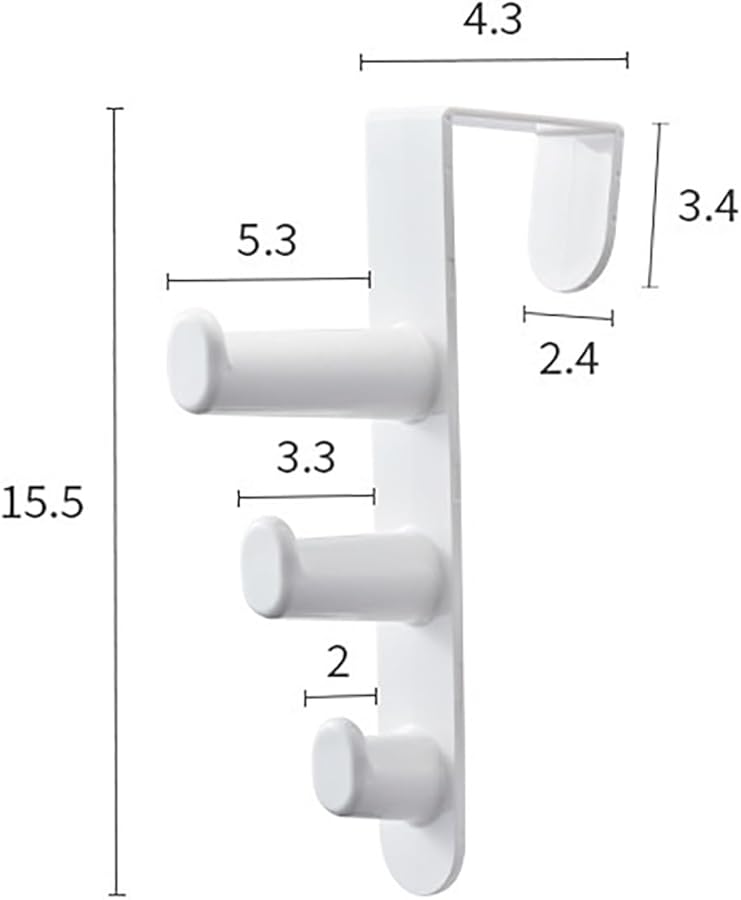 White Over The Door Hooks No Drilling Space Saving Coat Towel Rack For Bedroom Bathroom - Image 3